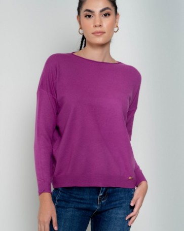 Knitted throw blouse Cento Purple