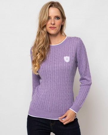 Heavy Tools ruffle knit pattern top Lavender
