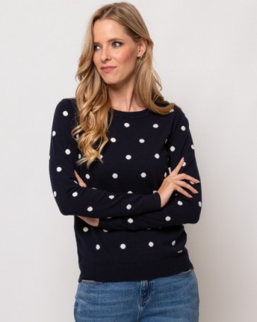 Heavy Tools knitted blouse with small dots Blue