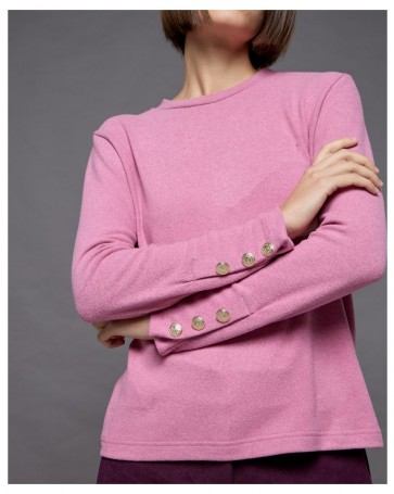 Blouse knitted Passager with buttons Pink