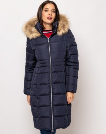 Heavy Tools quilted long jacket Blue