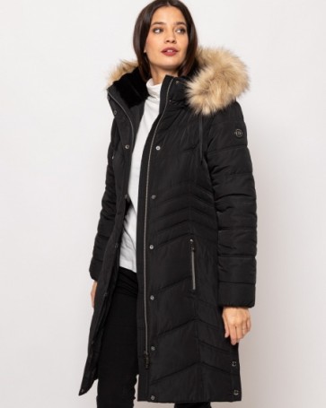 Heavy Tools long jacket with fur lining Black