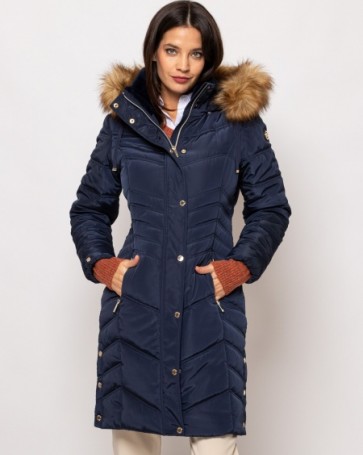Heavy Tools long jacket with fur lining Blue