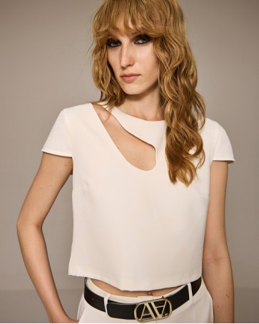 Access blouse with front opening Off White