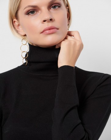 Bill Cost knitted turtleneck top Black