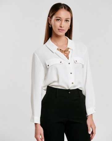 Fibes Fashion shirt with chain White