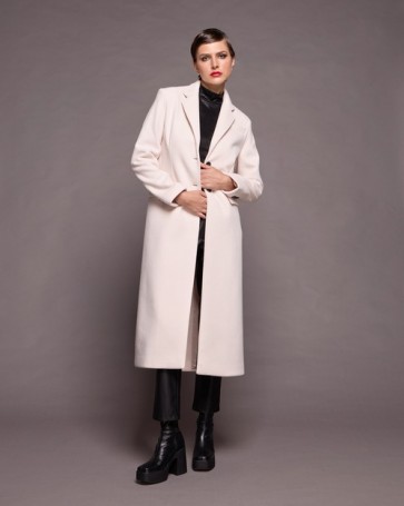 Passager long coat with open back Ecru