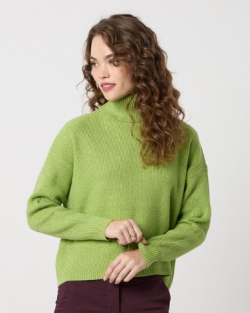 Passager lurex turtleneck sweater Lime
