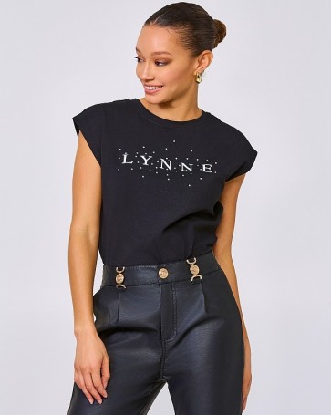 Μπλούζα Lynne με τύπωμα " LYNNE" Μαύρο