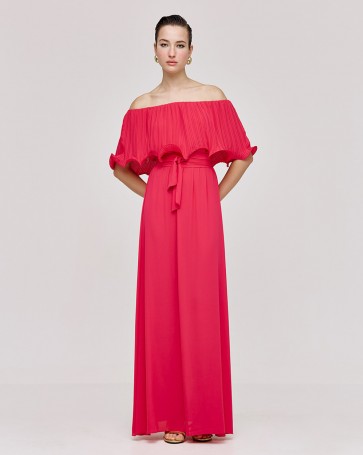 Access maxi dress with pleated detail Candy