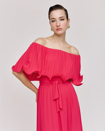 Access maxi dress with pleated detail Candy