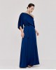 Φόρεμα σατέν Access με ασύμμετρα μανίκια Μπλε