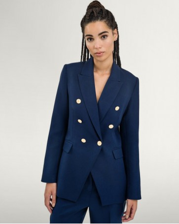 Access double-breasted jacket with buttons Blue
