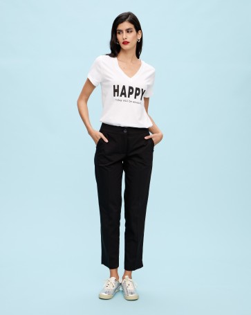 Μπλούζα t-shirt Passager ''Happy'' Λευκό
