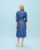 Φόρεμα jean Passager με κουμπιά και ζώνη Μπλε Denim