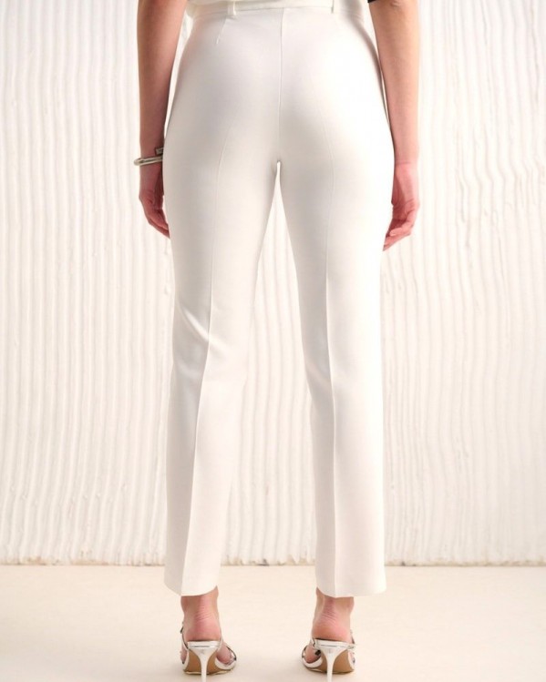 Κρεπ ψηλόμεσο παντελόνι Fibes Fashion Λευκό