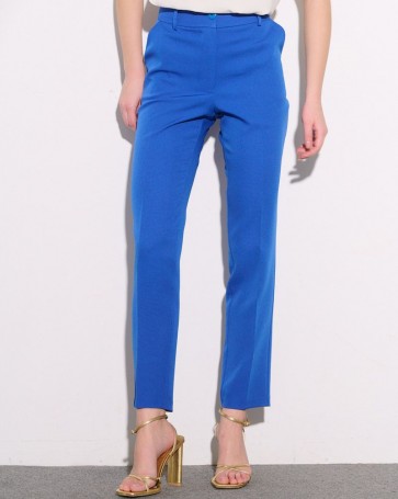 Κρεπ ψηλόμεσο παντελόνι Fibes Fashion Μπλε Ρουά