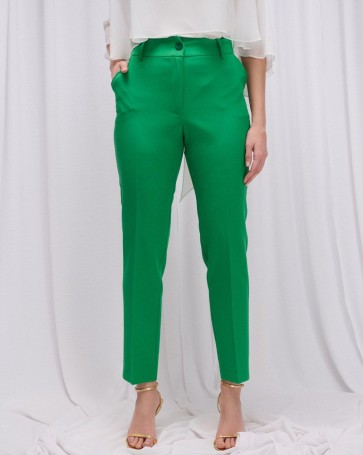 Κρεπ ψηλόμεσο παντελόνι Fibes Fashion Πράσινο