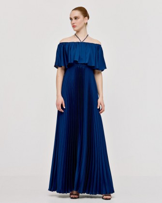 Φόρεμα μάξι Access με τσαλακωτή όψη Μπλε