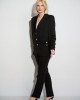 Σακάκι κρεπ Fibes Fashion με διακοσμητική αλυσίδα Μαύρο