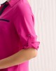 Mπλούζα Fibes Fashion με γιακά και κουμπιά Φούξια