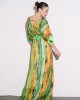 Αέρινο κρουαζέ φόρεμα Fibes Fashion Πράσινο