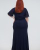 Ελαστικό μάξι φόρεμα Fibes Fashion με glitter Μπλε