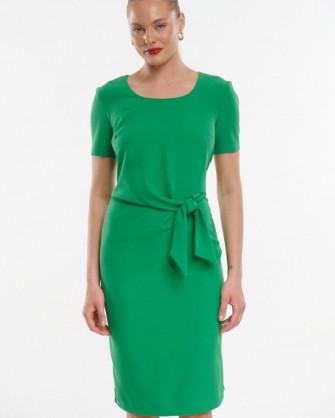 Φόρεμα Fibes Fashion με δέσιμο στη μέση Πράσινο