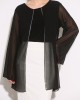 Μπλούζα Fibes Fashion με μουσελίνα και στρας Μαύρο