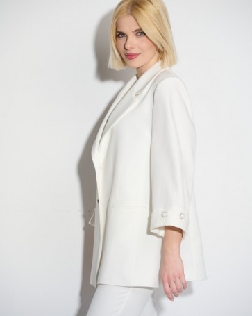 Σακάκι Fibes Fashion με μανσέτα Λευκό