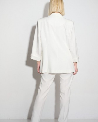Σακάκι Fibes Fashion με μανσέτα Λευκό
