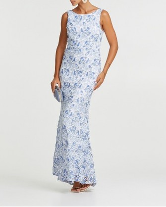 Μάξι φόρεμα Lynne με δαντέλα λουλούδι Γαλάζιο 